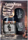 Алкогольний напій на основі Карибського рому Captain Morgan Spiced Black 0.7 л 40% + 2 рюмки (4820178650533_G)