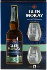 Віскі Glen Moray 12 yo 0.7 л 40% + 2 келихи у подарунковій коробці (2021000249921)